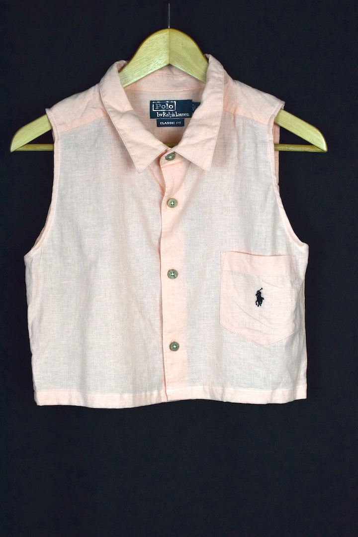 Reworked Cropped Ralph Lauren Brand Top