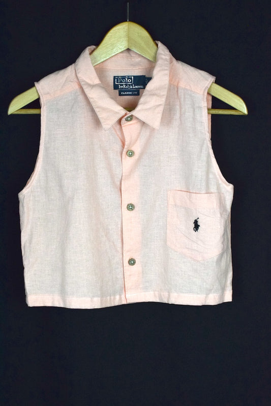 Reworked Cropped Ralph Lauren Brand Top