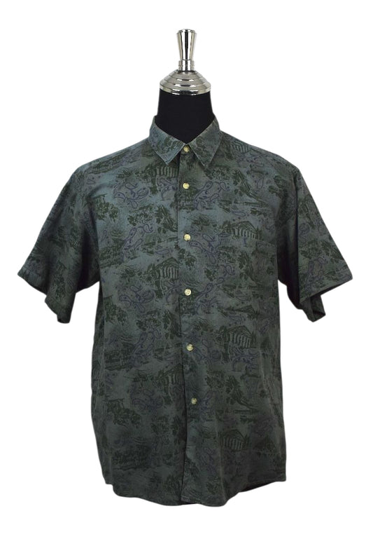 Grey Paisley Print Shirt