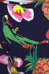 Reworked Floral Print Baby Doll Tie Up Top