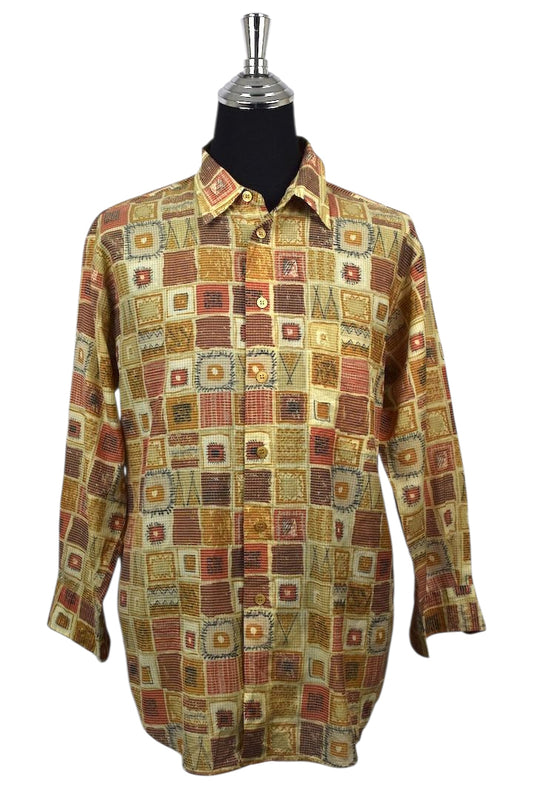 Beige Abstract Print Shirt