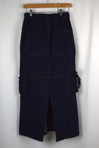 Reworked Denim Cargo Skirt
