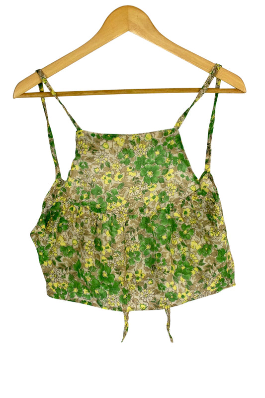 Reworked Floral Print Tie-Up Top