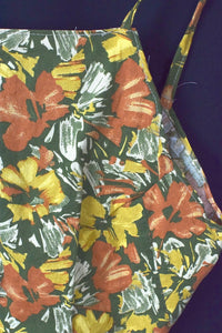 Reworked Abstract Floral Print Tie Up Top