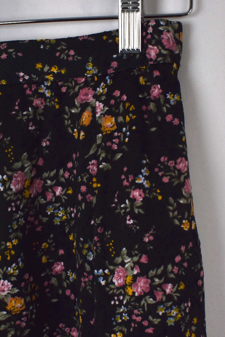 Reworked Floral Print Skirt