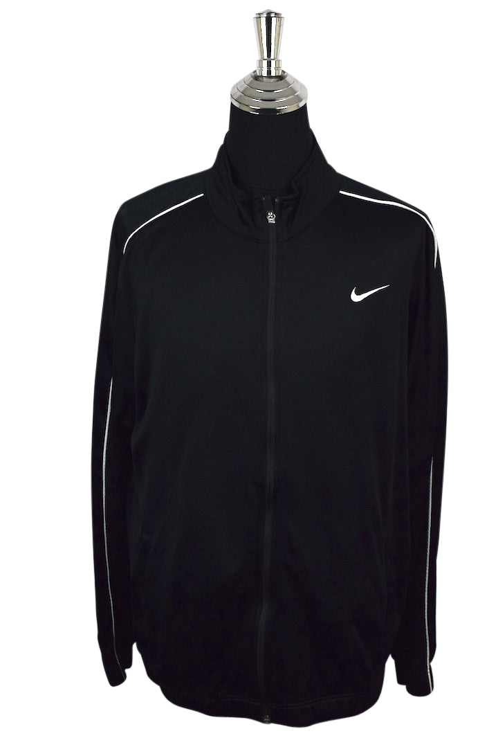 nike track jacket black and white