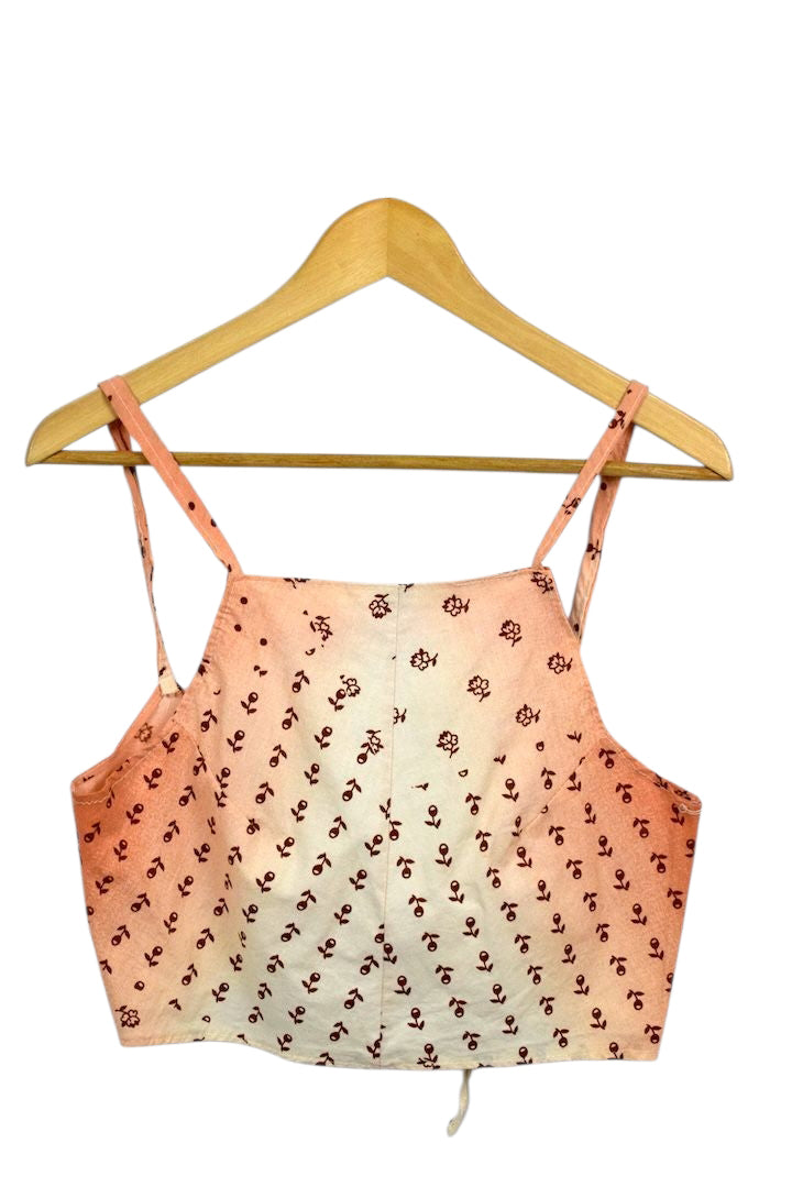 Reworked Two Toned Tie Up Top