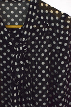 Load image into Gallery viewer, Black Sheer Polka Dot Blouse
