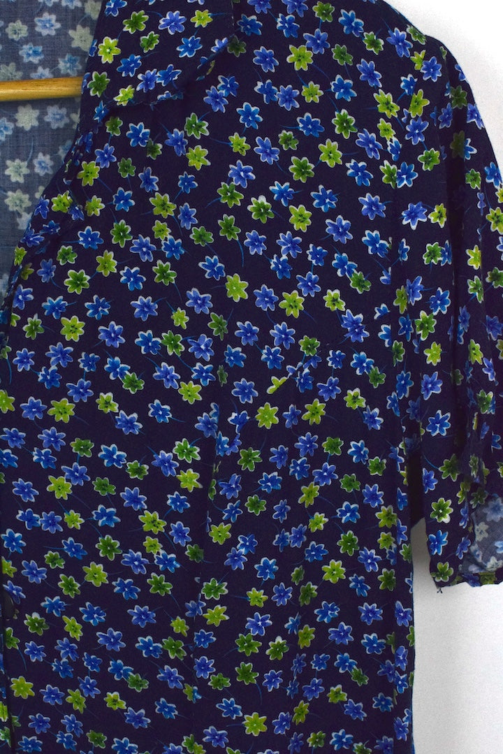 Blue Floral Print Dress