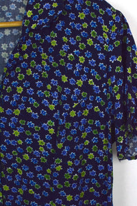 Blue Floral Print Dress