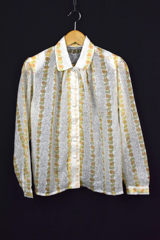 Reworked White Sheer Blouse