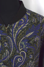 Load image into Gallery viewer, Paisley Print Silk Bomber Jacket
