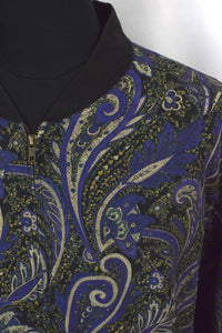 Paisley Print Silk Bomber Jacket