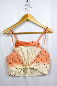 Reworked Two Toned Tie Up Top