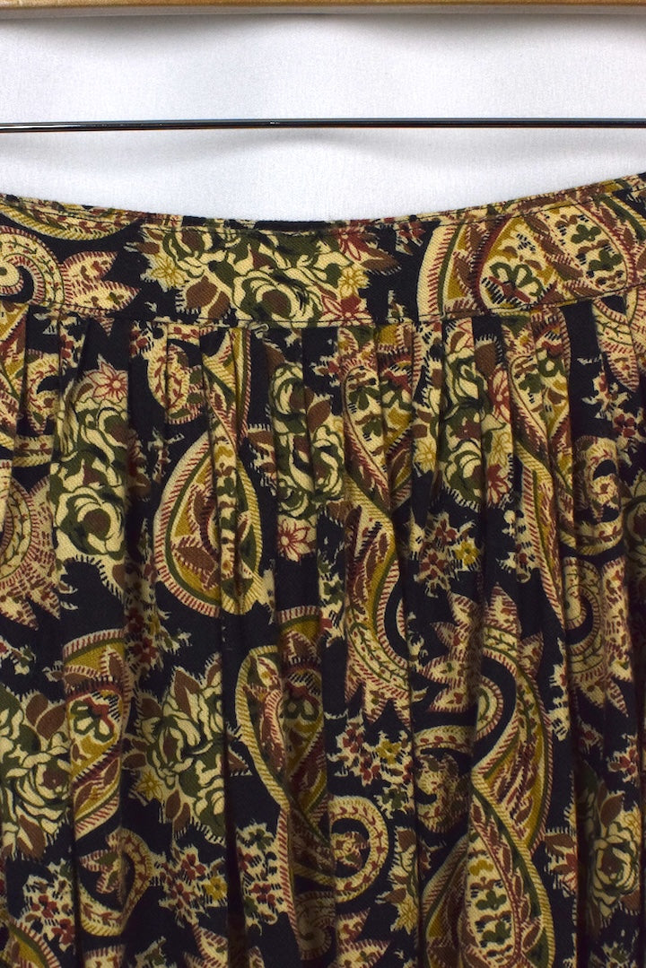 Floral Paisley Print Skirt