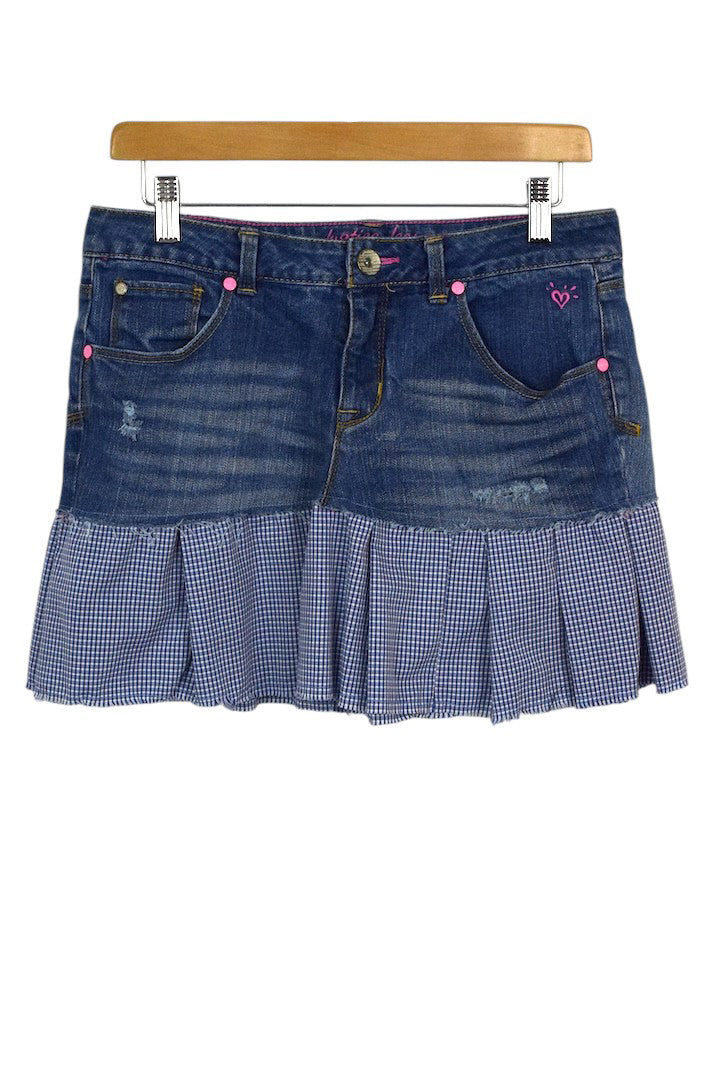 Reworked Denim Mini Skirt