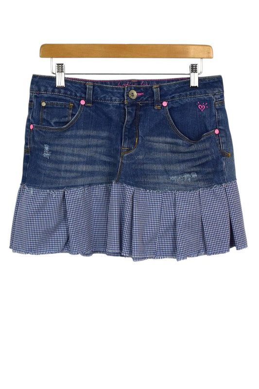 Reworked Denim Mini Skirt