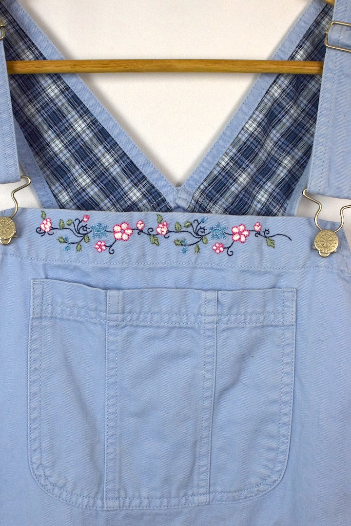 Floral Print Denim Overalls