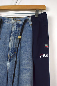 Reworked Fila Brand Track-Jeans