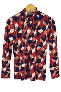 Abstract Floral Print Blouse