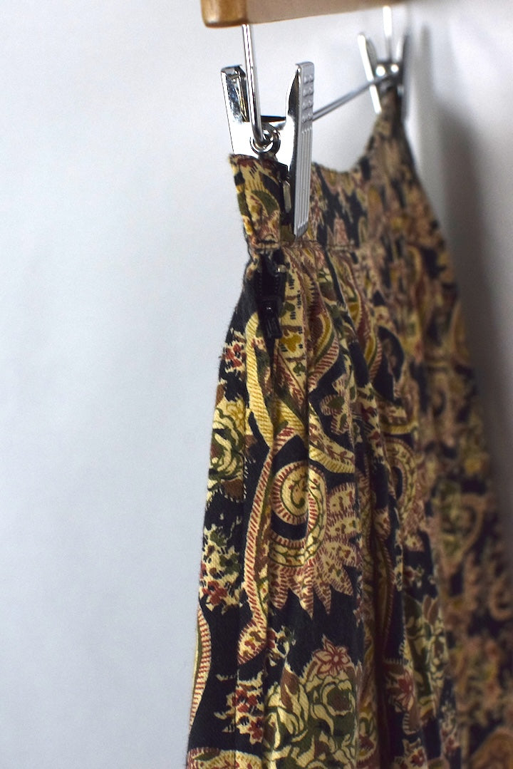 Floral Paisley Print Skirt