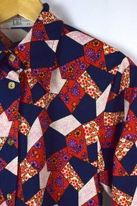 Abstract Floral Print Blouse