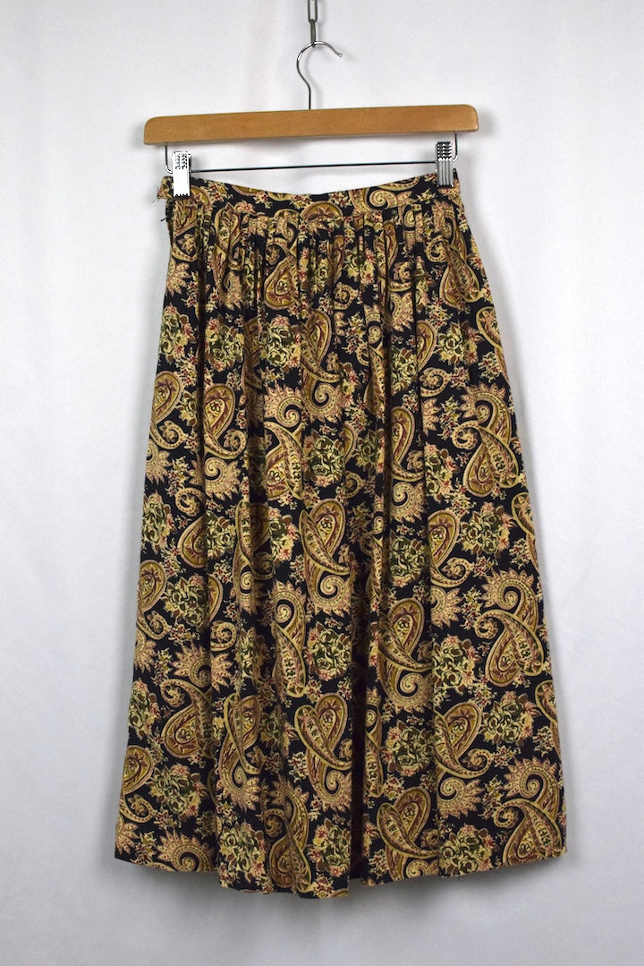 Floral Paisley Print Skirt