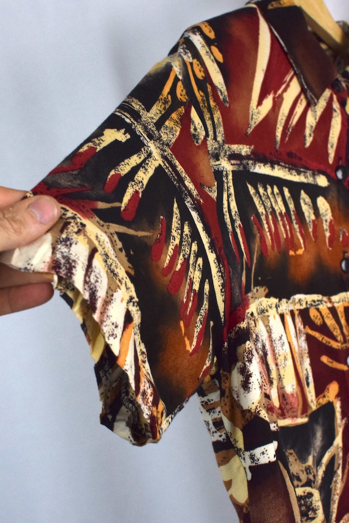 80s/90s Abstract Print Blouse