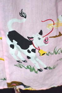 Reworked Cowgirl Print Tie Up Top