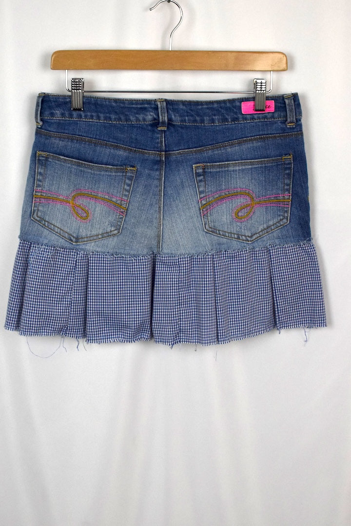 Reworked Denim Mini Skirt