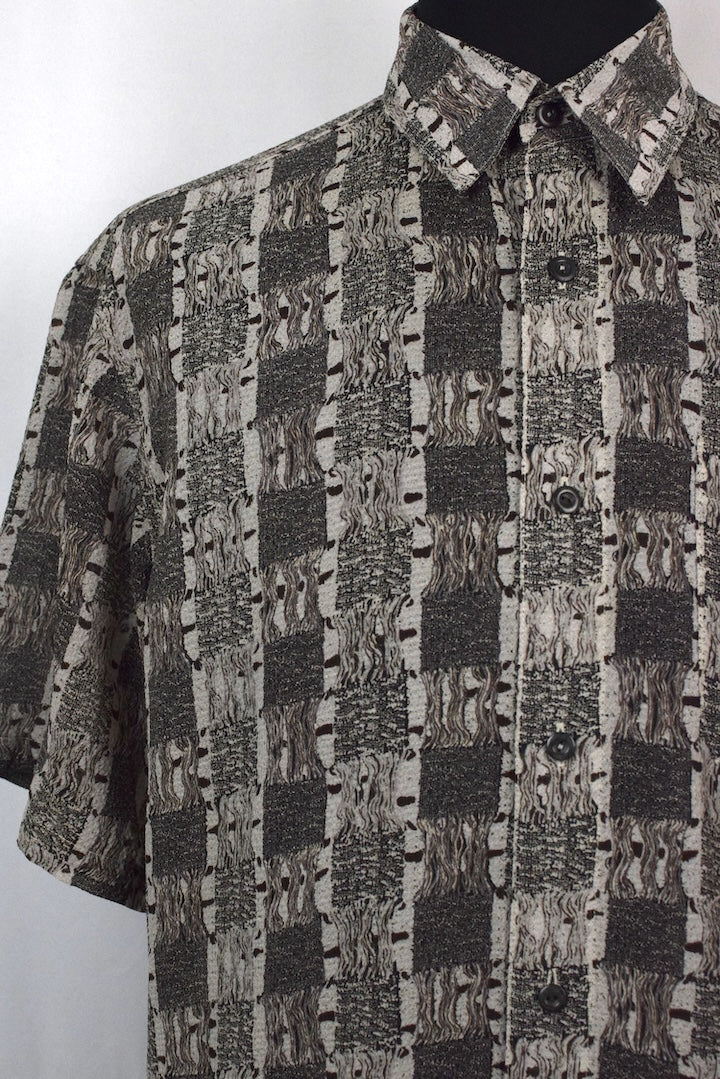 Alpha Time Brand Square Print Shirt