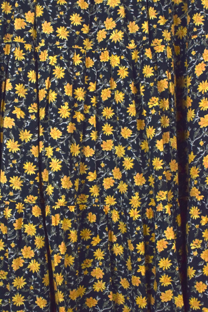 Reworked Long Floral Print Skirt