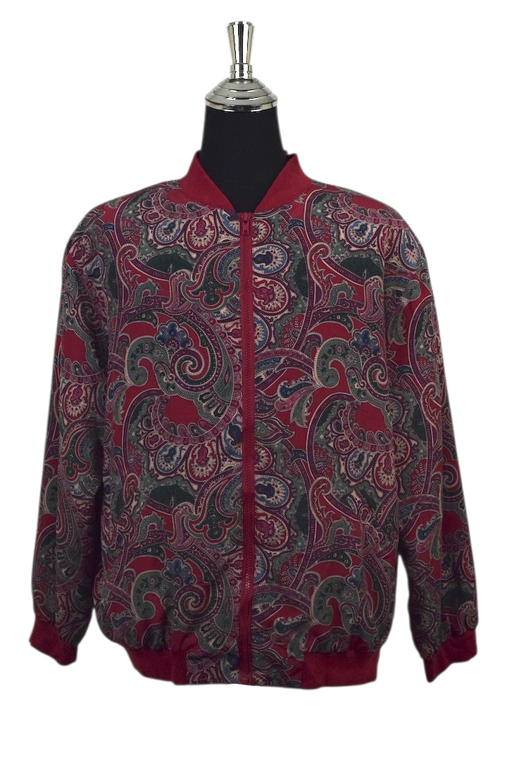 80s/90s Red Paisley Spray Jacket