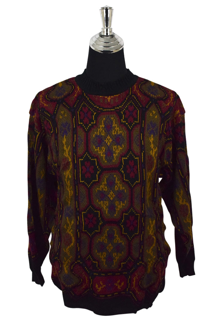 Black Abstract Pattern Knitted Jumper