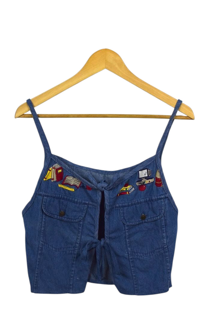 Reworked Denim Tie-Up Top