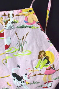 Reworked Cowgirl Print Tie Up Top