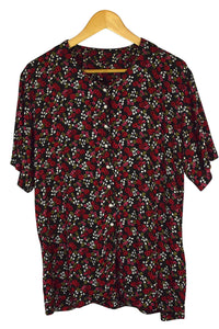 80s/90s Rose Print Blouse