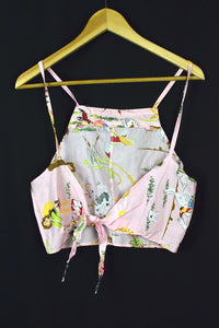 Reworked Cowgirl Print Tie Up Top