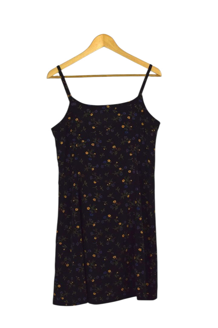 Black Floral Print Dress