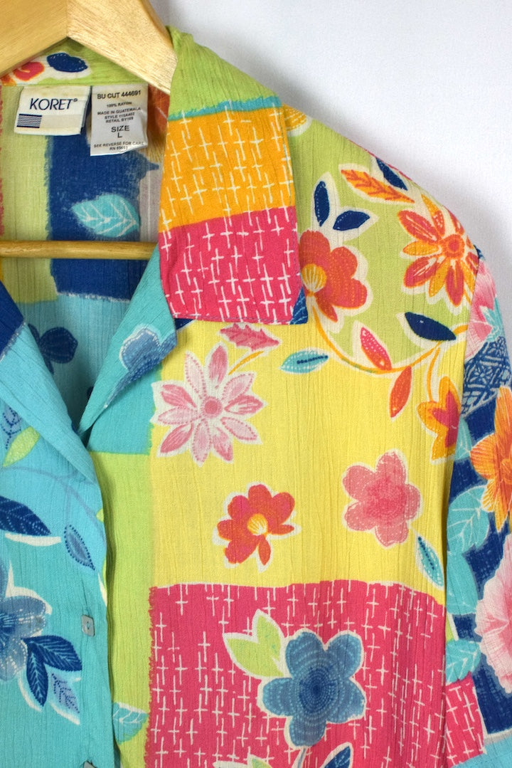 Vibrant Floral Print Blouse