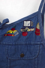 Load image into Gallery viewer, Reworked Denim Tie-Up Top
