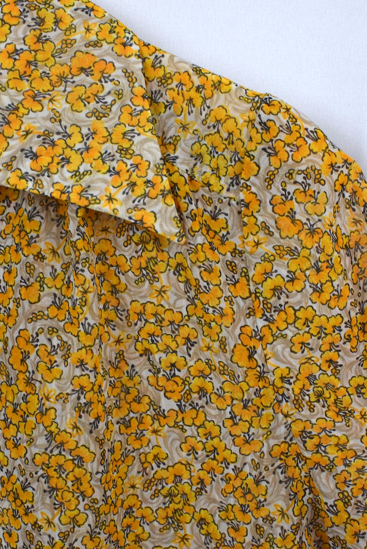 Reworked Sheer Floral Print Top