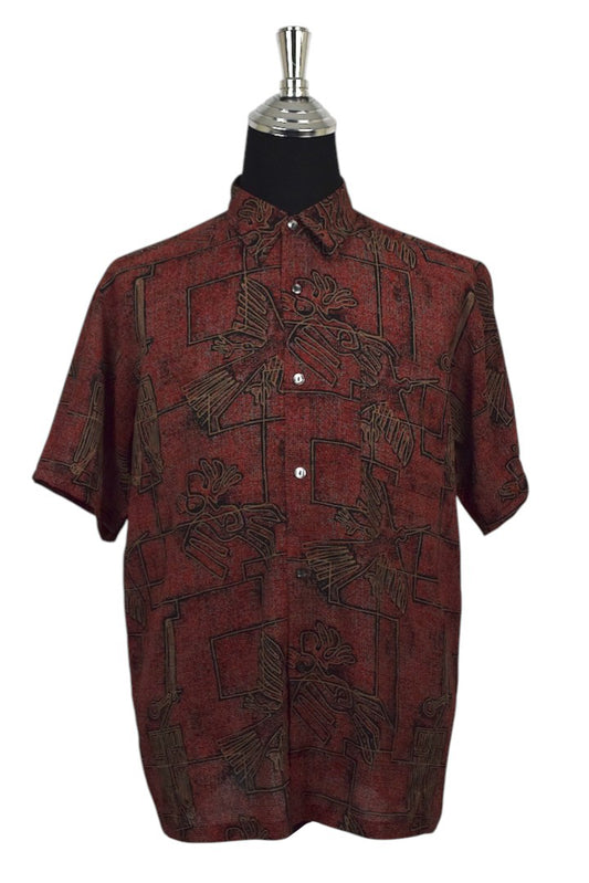 Hieroglyphic Bird Print Shirt