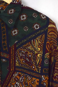 Green Abstract Print Top
