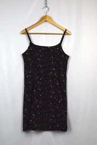Black Floral Print Dress
