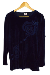 80s/90s Velvet Floral Pattern Top