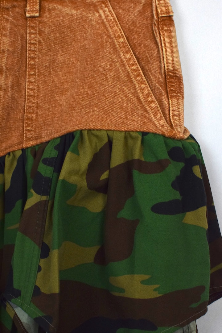 Reworked Denim Mini Skirt