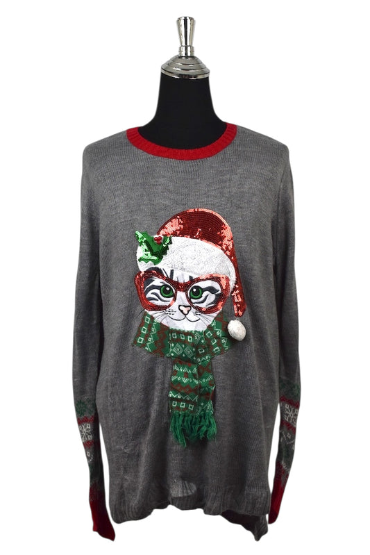 Christmas Cat Knitted Jumper