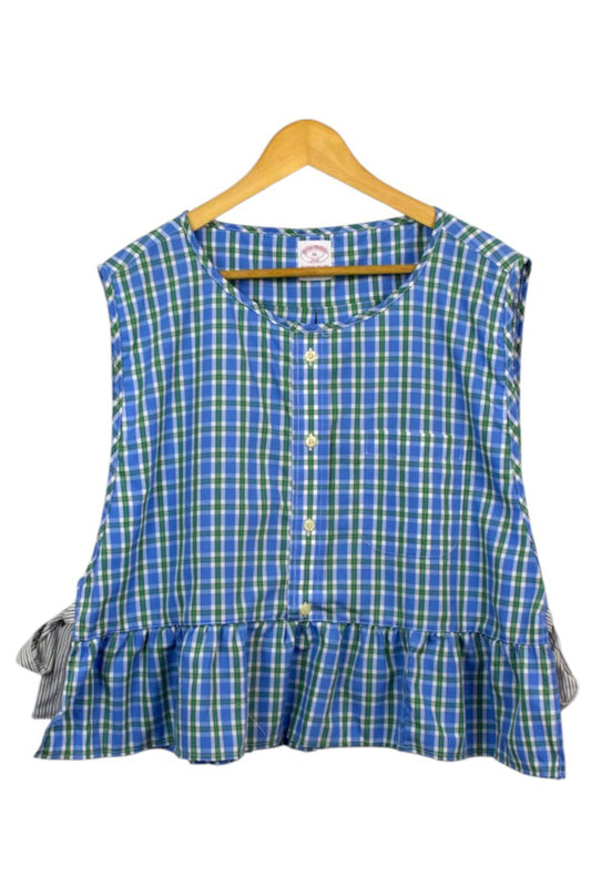 Reworked Checkered Baby Doll Top