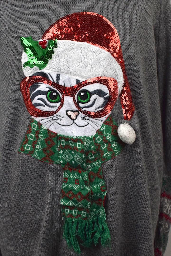 Christmas Cat Knitted Jumper